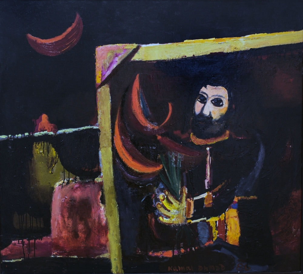 Kamal Ahmad. SELF-PORTRAIT. 1986. Canvas, oil paint. 115 x 105 cm